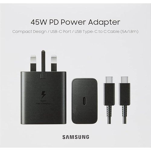 Original Samsung 45W Super Fast Complete Charger (3 Pin)