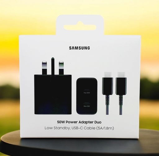 Original Samsung 50W PD Duo Power Adapter with 5A USB C Cable